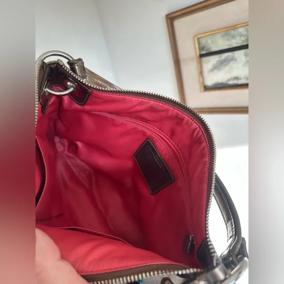 RARE Y2K Coach Poppy Embroidered Signature Hippie Purse - Picture 9 of 10